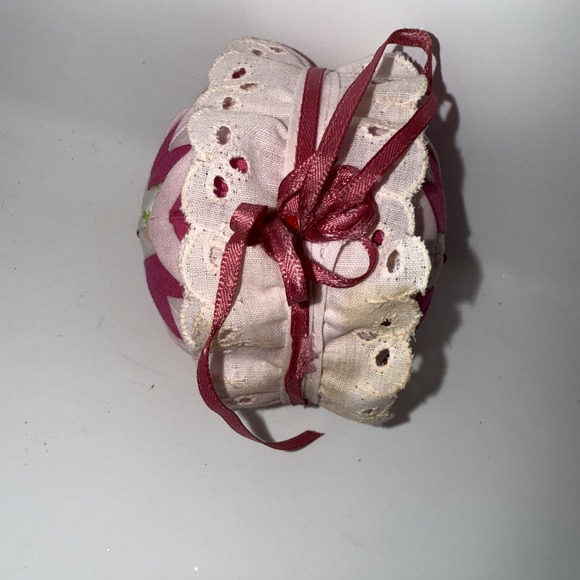 VTG Christmas Fabric Patchwork Quilted Ornament Lot Of 9 Cottagecore Read - Picture 12 of 12